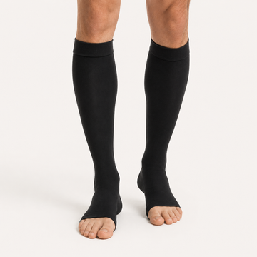 Podkolanówki męskie CCL2 z bawełną dla wysokich (23–32 mmHg) 180-195 cm - zakryte palce